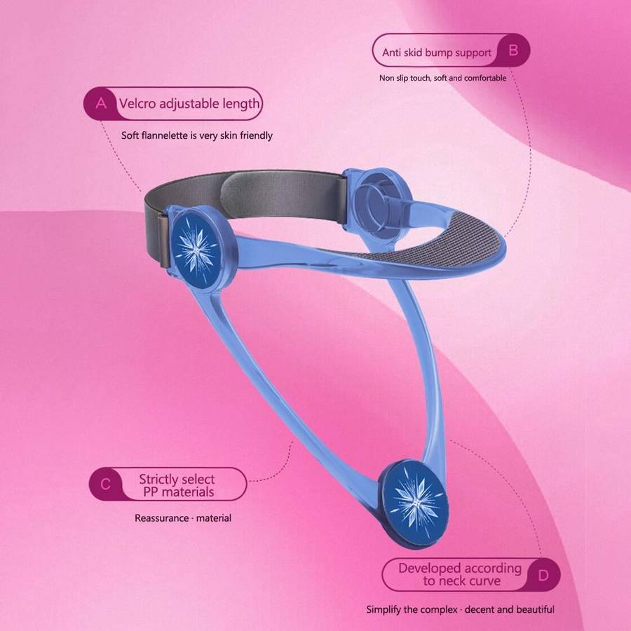 Adult Adjustable Neck Brace Household Cervical Spine Correction Protector(Blue)