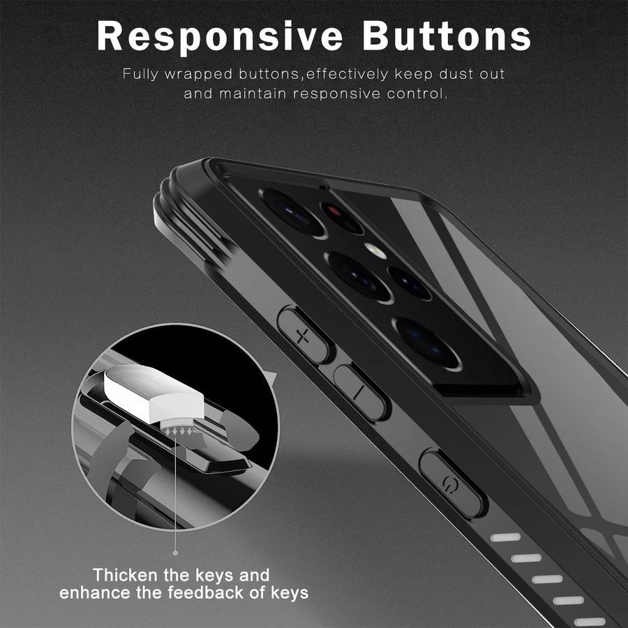 For Samsung Galaxy S21 Ultra 5G C1 2 in 1 Shockproof TPU + PC Protective Case with PET Screen Pro...