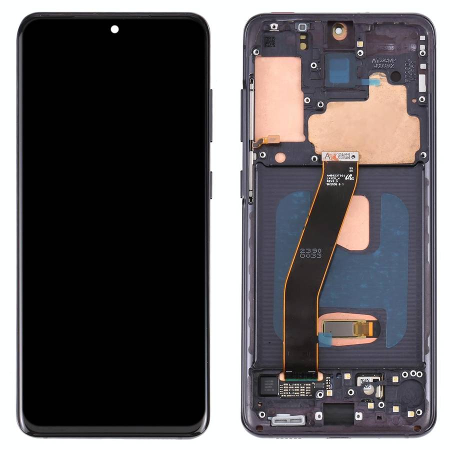Original Dynamic AMOLED Material LCD Screen and Digitizer Full Assembly with Frame for Galaxy S20...
