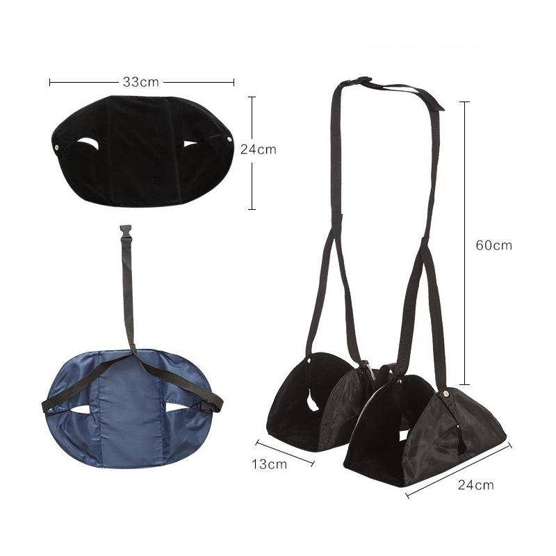 Travel Foot Rest Hammock Office Leisure Pedal, Color: Navy Blue Split