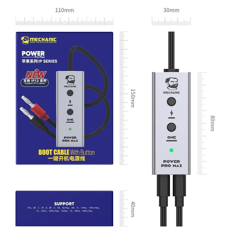 Mechanic Power Pro Max Phone Maintenance Power Boot Cable for iPhone 6 to 13 Pro Max
