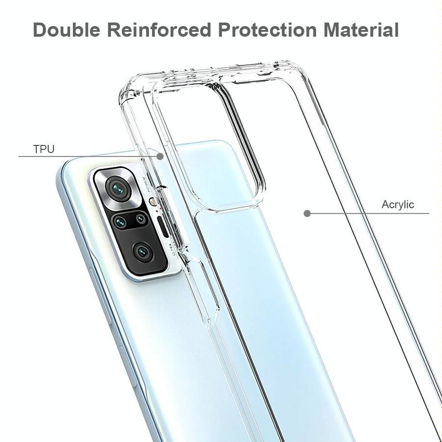 For Xiaomi Redmi Note 10 Pro Shockproof Scratchproof TPU + Acrylic Protective Case(Transparent)