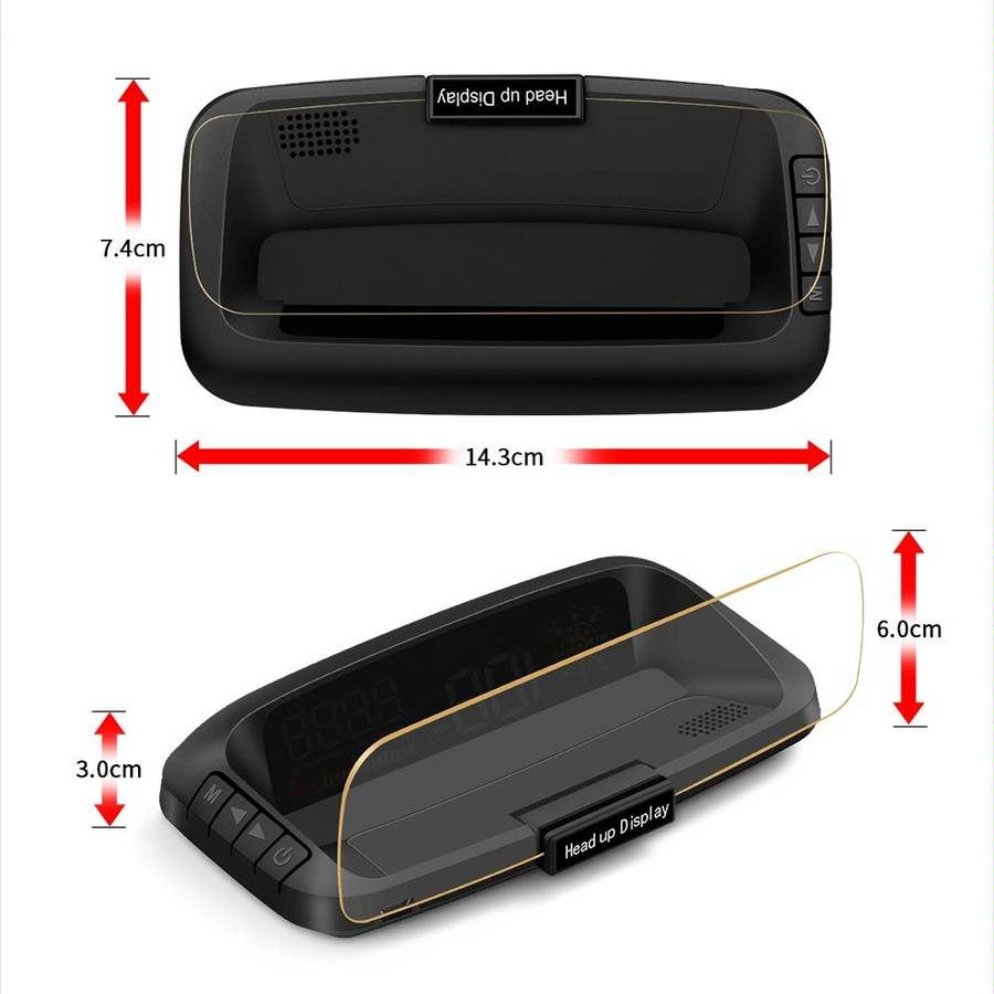 C5 OBD2 + GPS Mode Car HUD Head-up Display Water Temperature / Vehicle Speed / Voltage