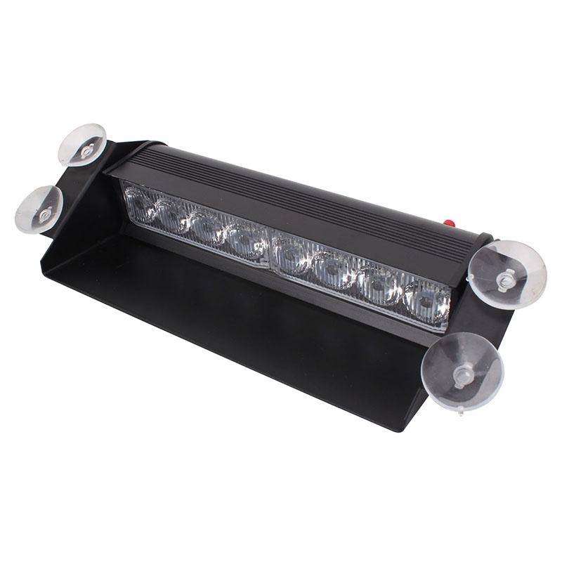 8W 800LM 8-LED Red + Blue Light 3-Modes Adjustable Angle Car Strobe Flash Dash Emergency Light Wa...