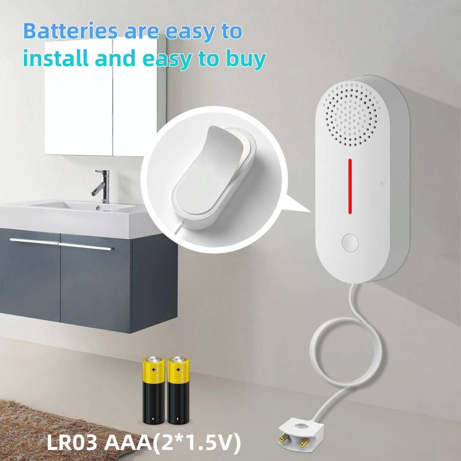 Tuya WIFI Sound and Light Water Immersion Alarm Leak Sensor Overflow Alarm Detector