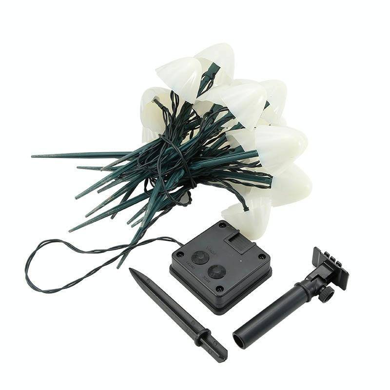 3.8m 10 LEDs Solar Mushroom Lawn Light Outdoor Waterproof Garden Villa Landscape Decorative Strin...