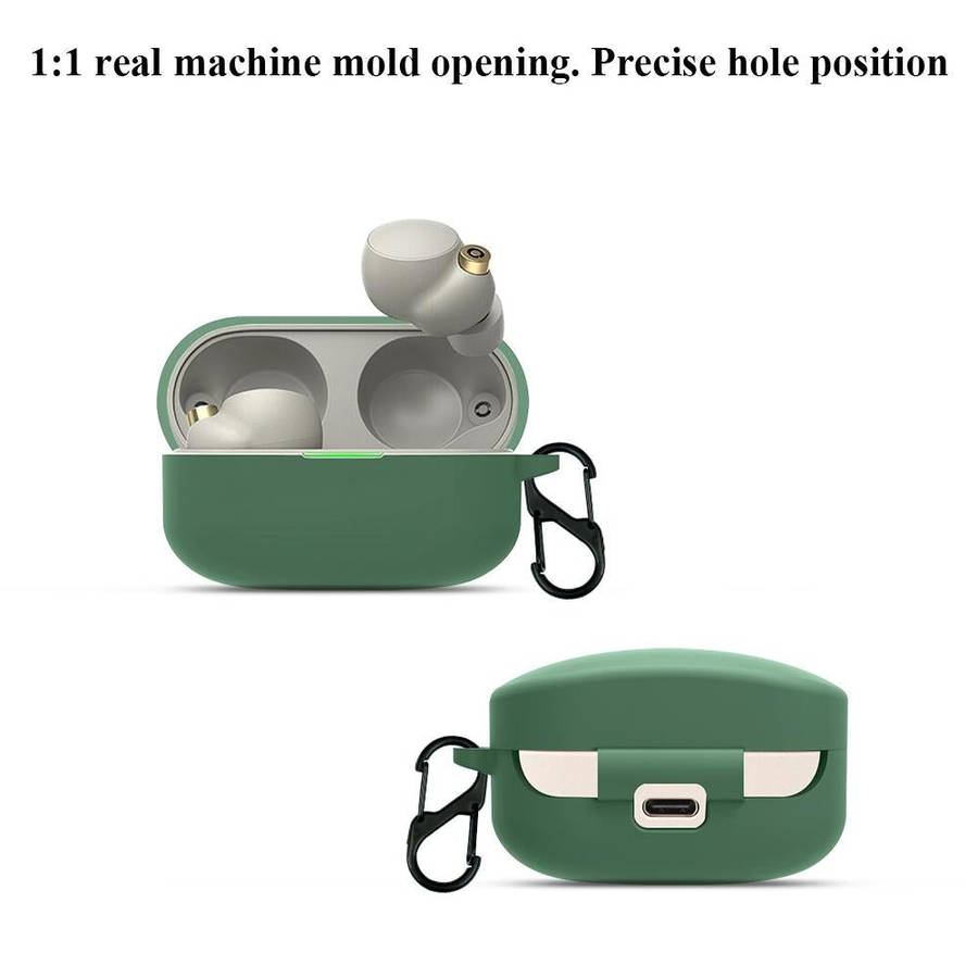 For Sony WF-1000XM4 Wireless Earphone Silicone Protective Case(Dark Green)