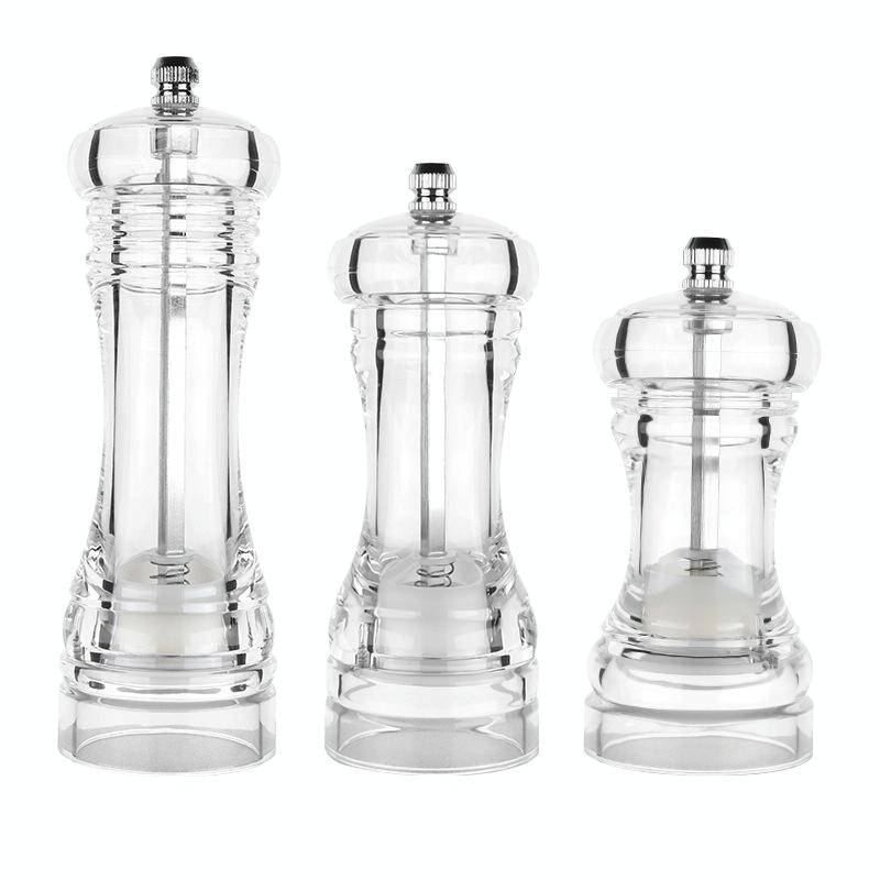 Acrylic Transparent Pepper Grinder Manual Pepper Grinder Ceramic Core Multi-Purpose Seasoning Bot...