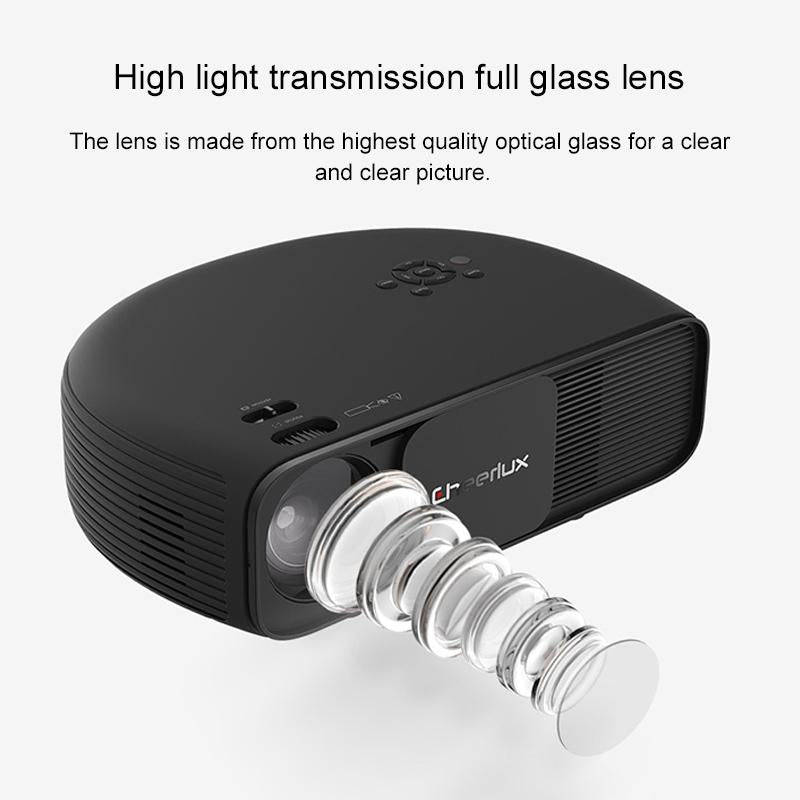 Cheerlux CL760 4000 Lumens 1920x1080 1080P HD Smart Projector, Support HDMI x 2 / USB x 2 / VGA /...