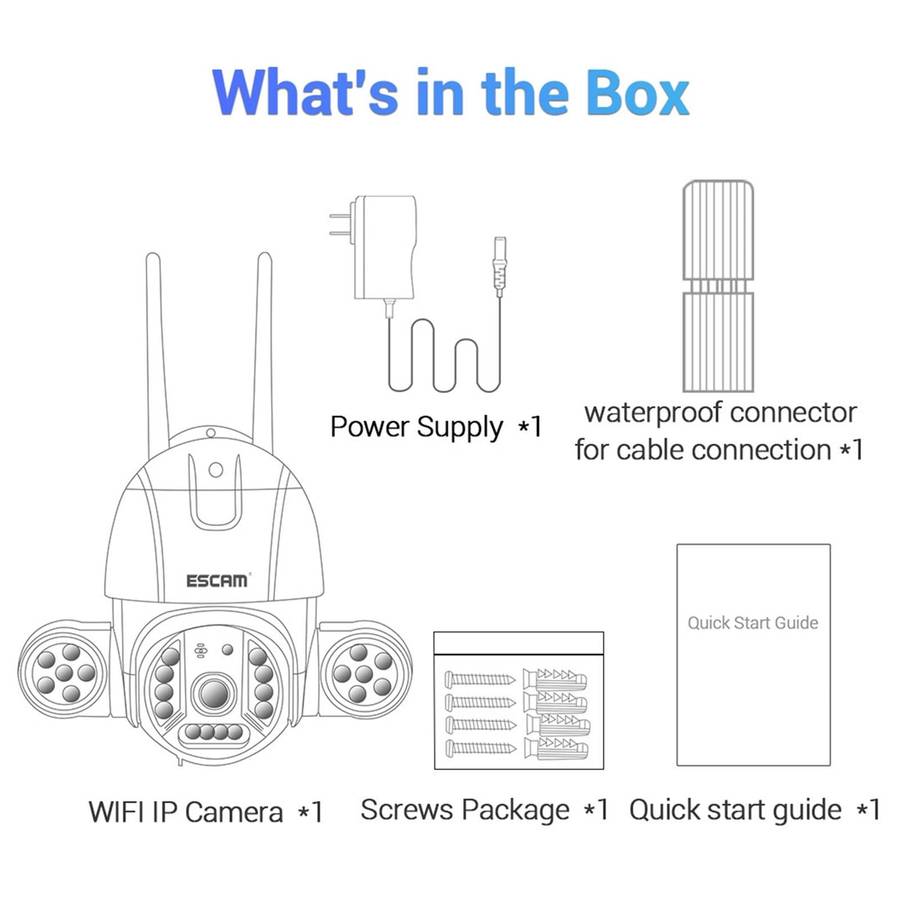 ESCAM QF233 3.0 Million Pixels Smart WiFi IP Camera, Support Auto Tracking & Night Vision & Two W...