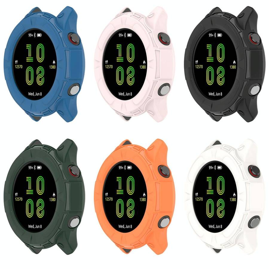 For Garmin Forerunner 255 Armor Hollow TPU Watch Case(Black)
