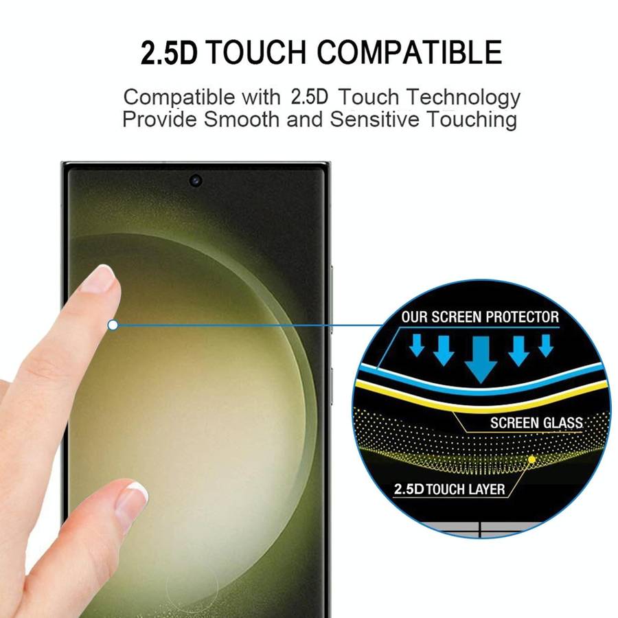 For Samsung Galaxy S23 Ultra 5G 3D Curved Edge Full Screen Full Glue Tempered Glass Film