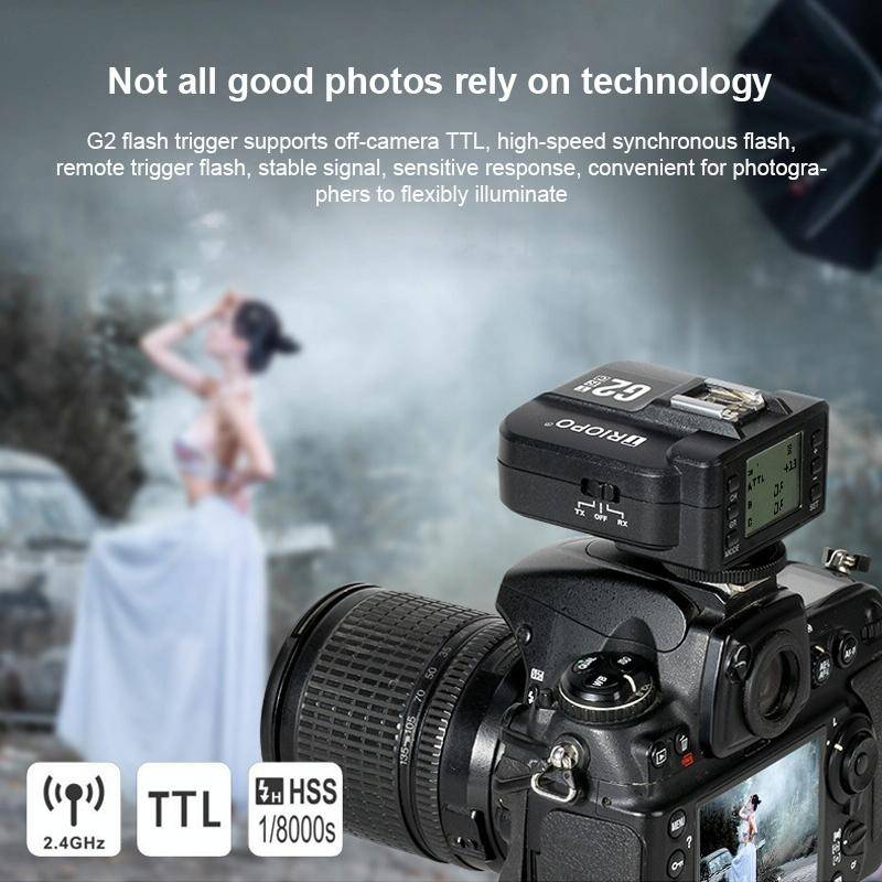 TRIOPO G2 Wireless Flash Trigger 2.4G Receiving / Transmitting Dual Purpose TTL High-speed Trigge...