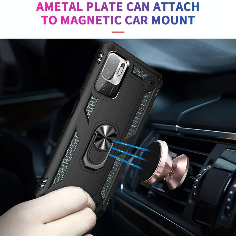 For Xiaomi Redmi Note 10 5G Shockproof TPU + PC Protective Case with 360 Degree Rotating Holder(B...