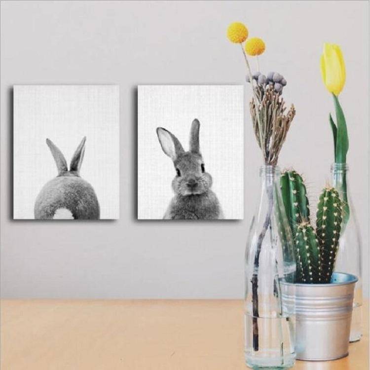 Rabbit Before and After the Computer Printing Decorative Painting Frameless Core, Size:13x18cm(Br...