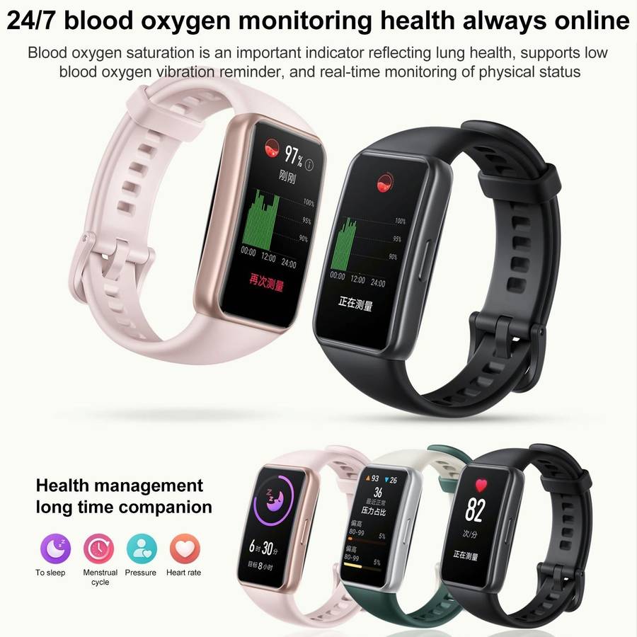 Honor Band 7 NFC, 1.47 inch AMOLED Screen, Support Heart Rate / Blood Oxygen / Sleep Monitoring(P...