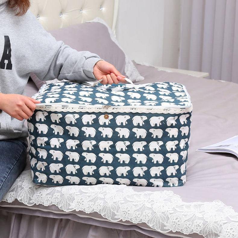 Clothes Organizer Moving Bag Canvas Zipper Quilt Storage Bag, Size: Large(Big Tree)
