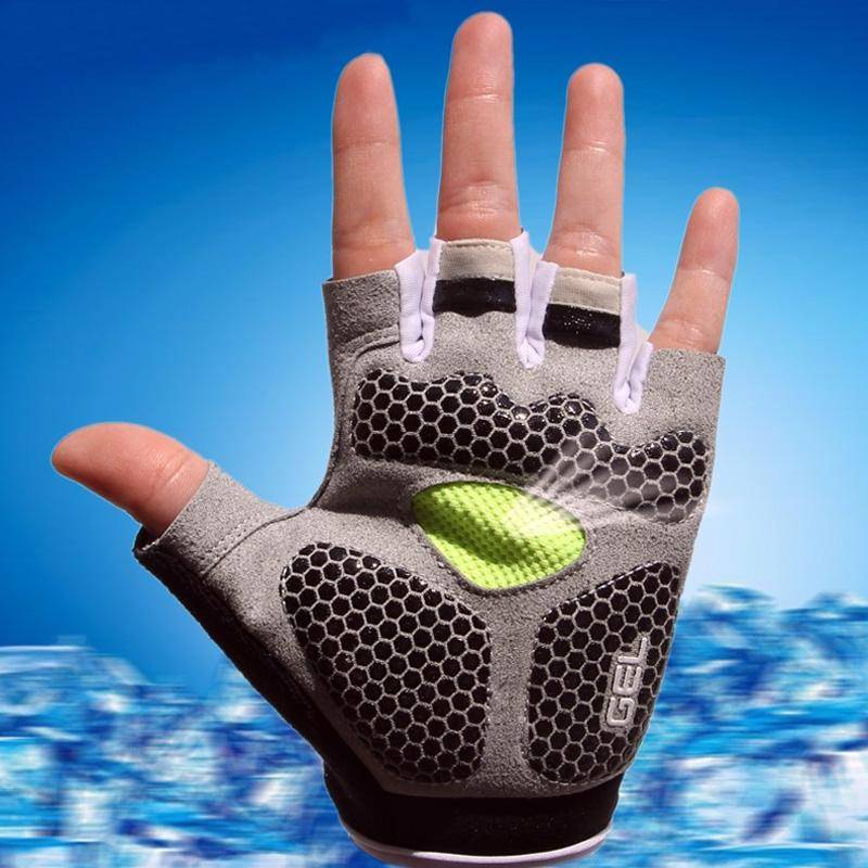 Cycling Shock Absorbing Anti-Slip Gloves Fitness Weight Lifting Training Half-finger Gloves, Size...