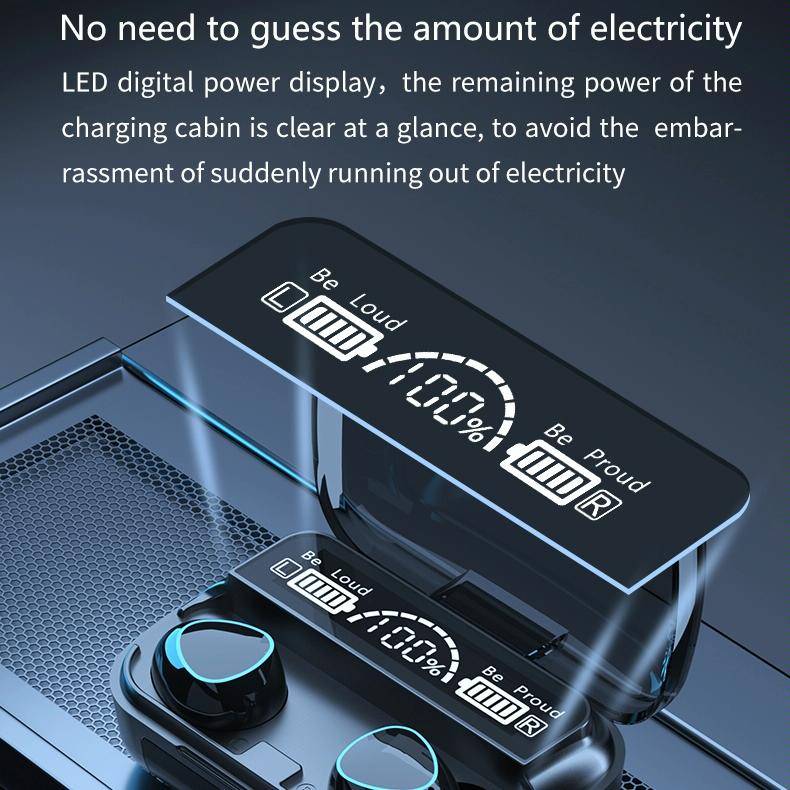 M10 Bluetooth 5.1 TWS Digital Display Wireless Bluetooth Earphone with Charging Box, Support Touc...