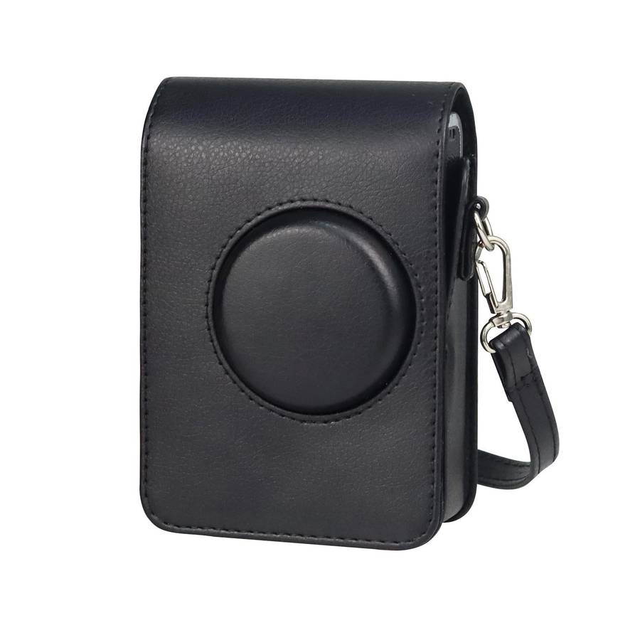 Vertical Full Body Camera PU Leather Case Bag with Strap for FUJIFILM instax mini Evo (Black)