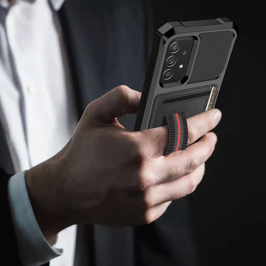 For Samsung Galaxy A33 5G ZM06 Card Bag TPU + Leather Phone Case(Black)