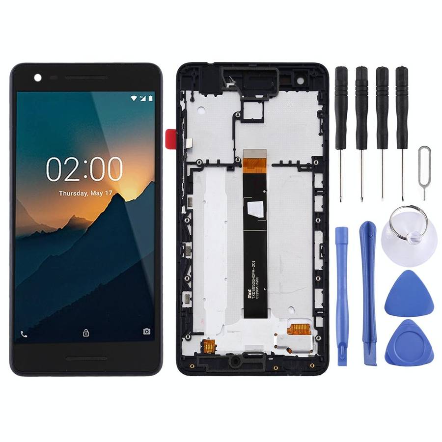 TFT LCD Screen for Nokia 2.1 Digitizer Full Assembly with Frame (Black)