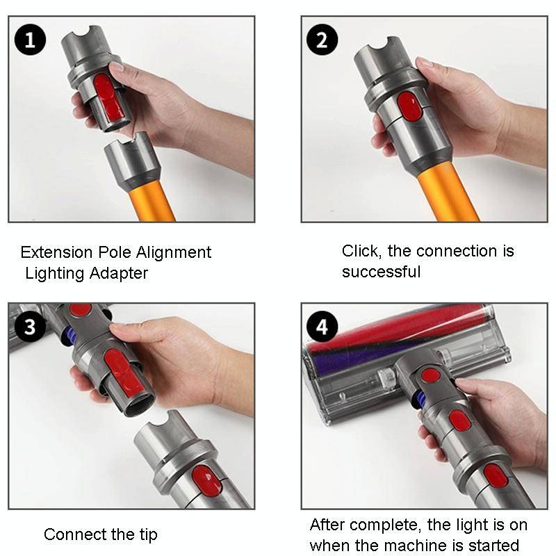 For Dyson V7 V8 V10 V11 V15 Vacuum Cleaner Suction Head Adapter with LED Light