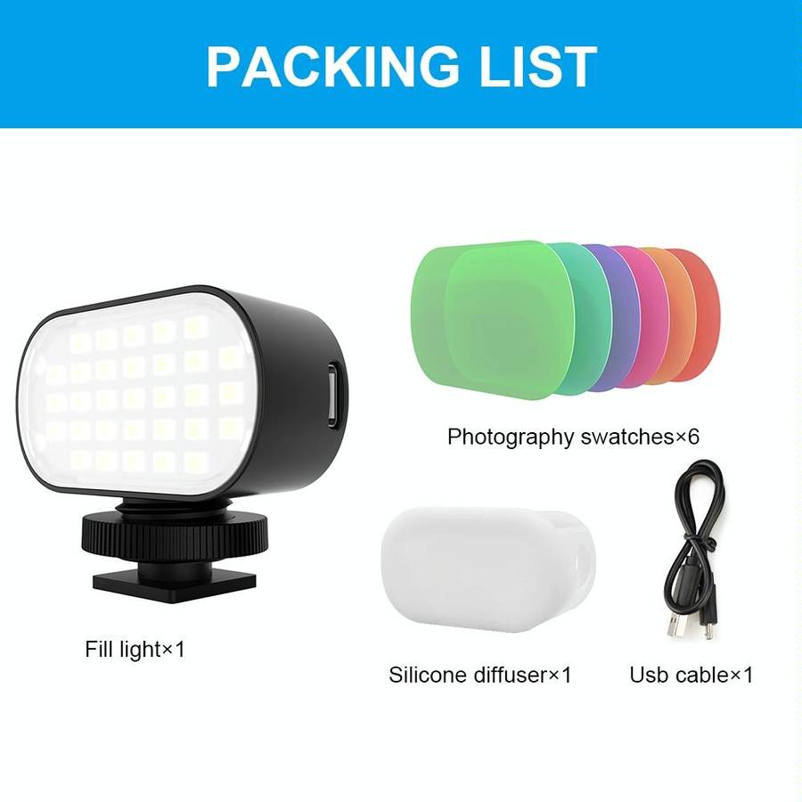 PULUZ Live Broadcast Video LED Light Photography Beauty Selfie Fill Light with Switchable 6 Color...