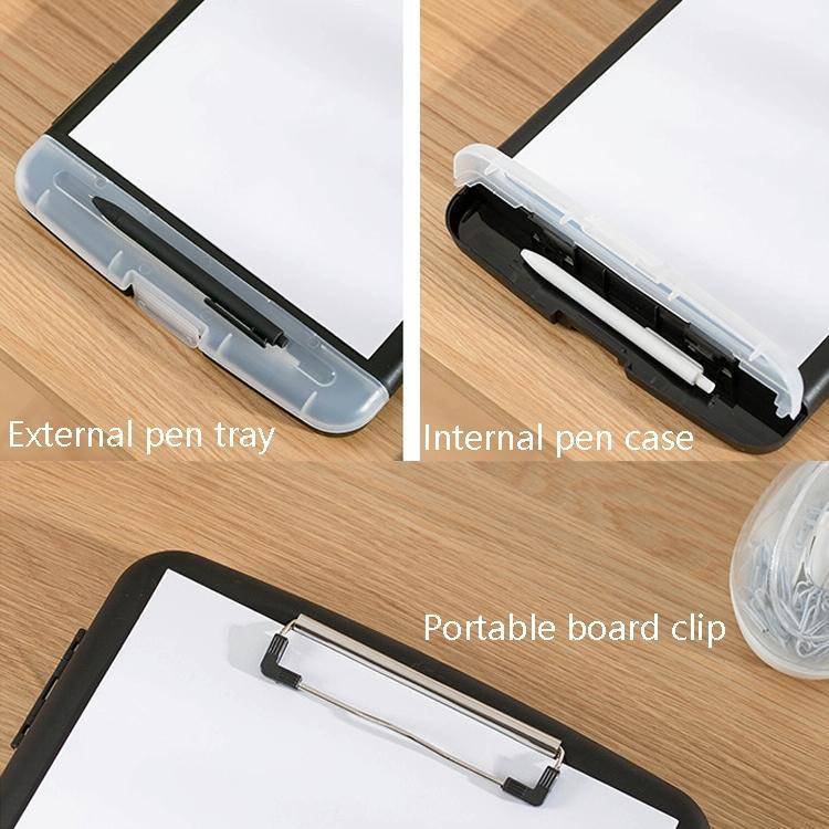 Outdoor Waterproof Paper Storage Archive Box A4 Multi-Function Copy Panel Clip File Box(Black)