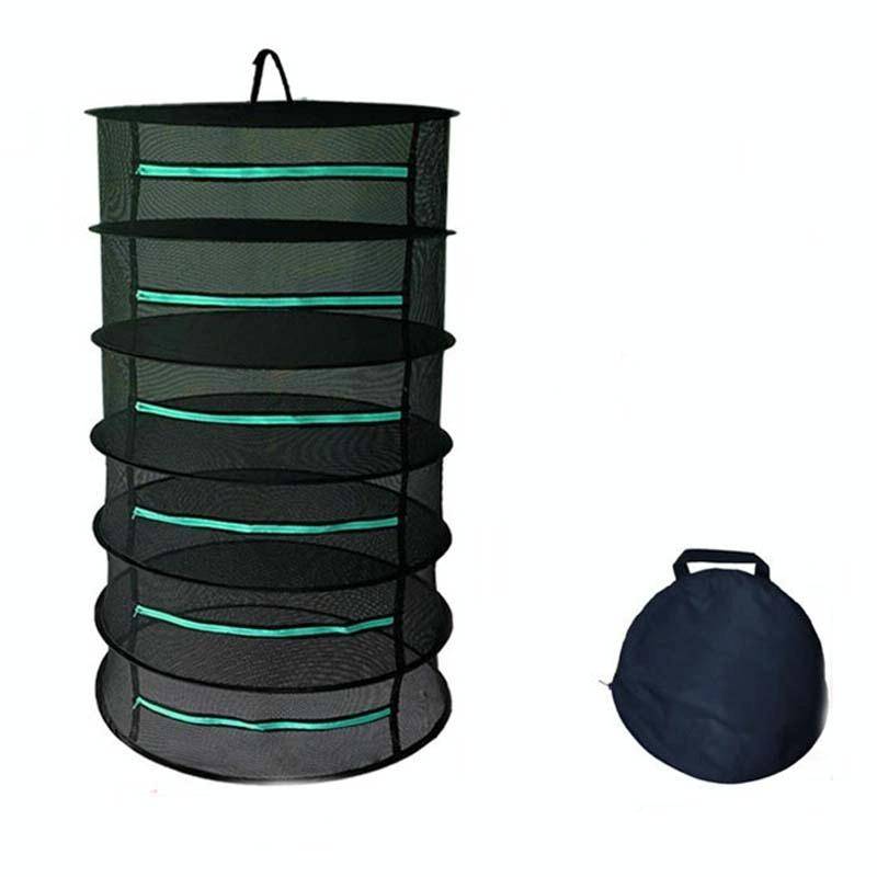 Hanging Herbal Drying Net Foldable Drying Rack Closed Zipper Plant Drying Net, Specification: 60c...
