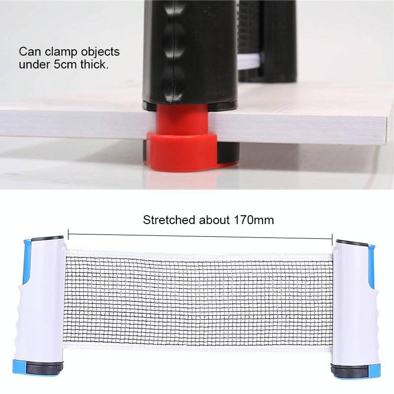REGAIL Retractable Portable Table Tennis Net Rack(Black Grey)