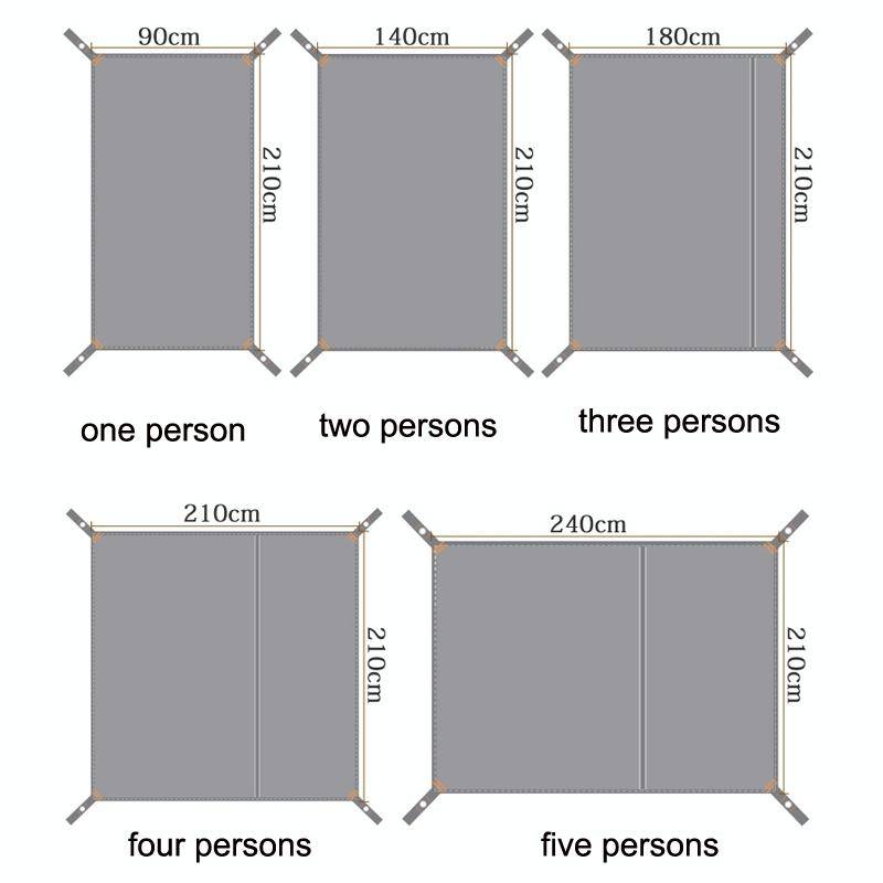Outdoor Tent Mats Thickened Oxford Cloth Waterproof Picnic Mat, Size: 140x210cm(Black)