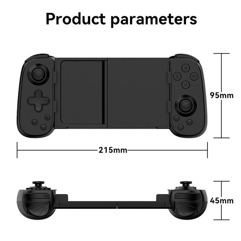 D7 BT5.0 Retractable Gamepad With Light For PC / Android / IPhone /Win7 10 11/Mac OS/Switch(Black)