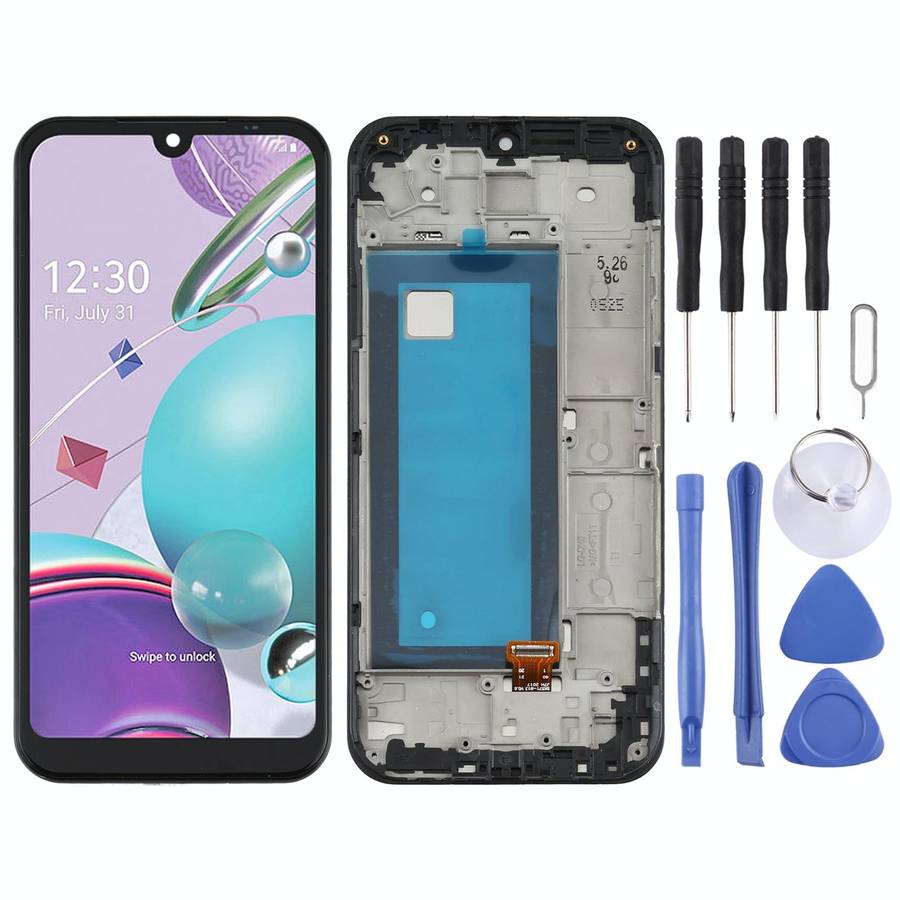 TFT LCD Screen for LG K31 LM-K300Q, LMK300 Digitizer Full Assembly with Frame(Black)