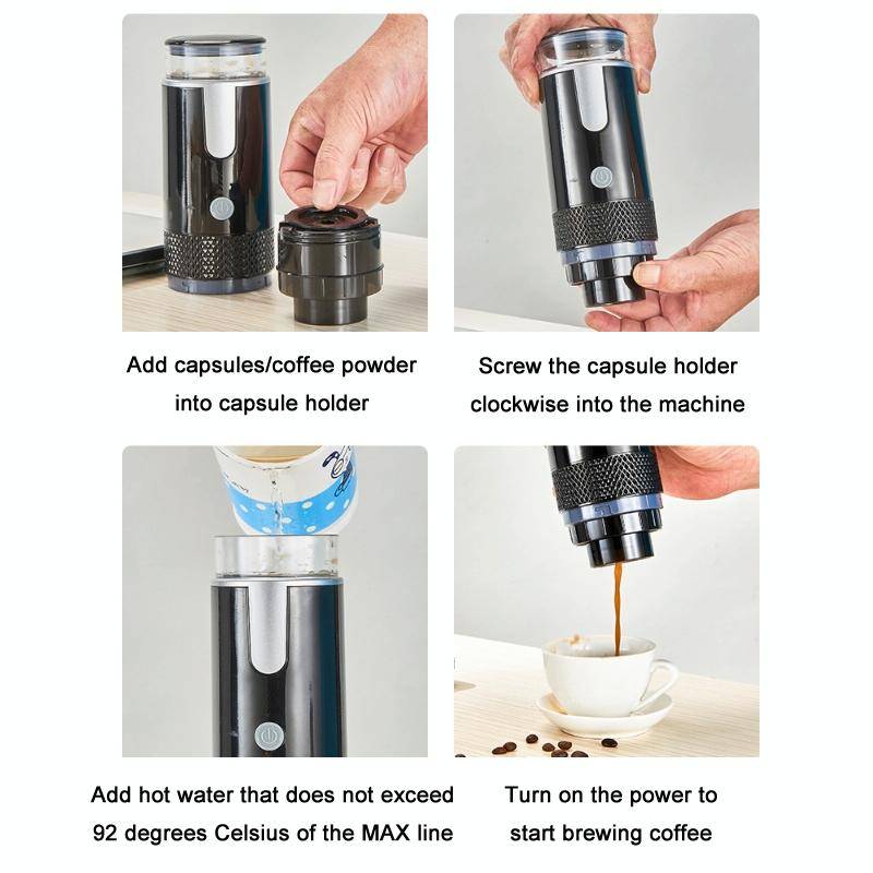 Fully Automatic Portable Wireless Coffee Machine(Black)