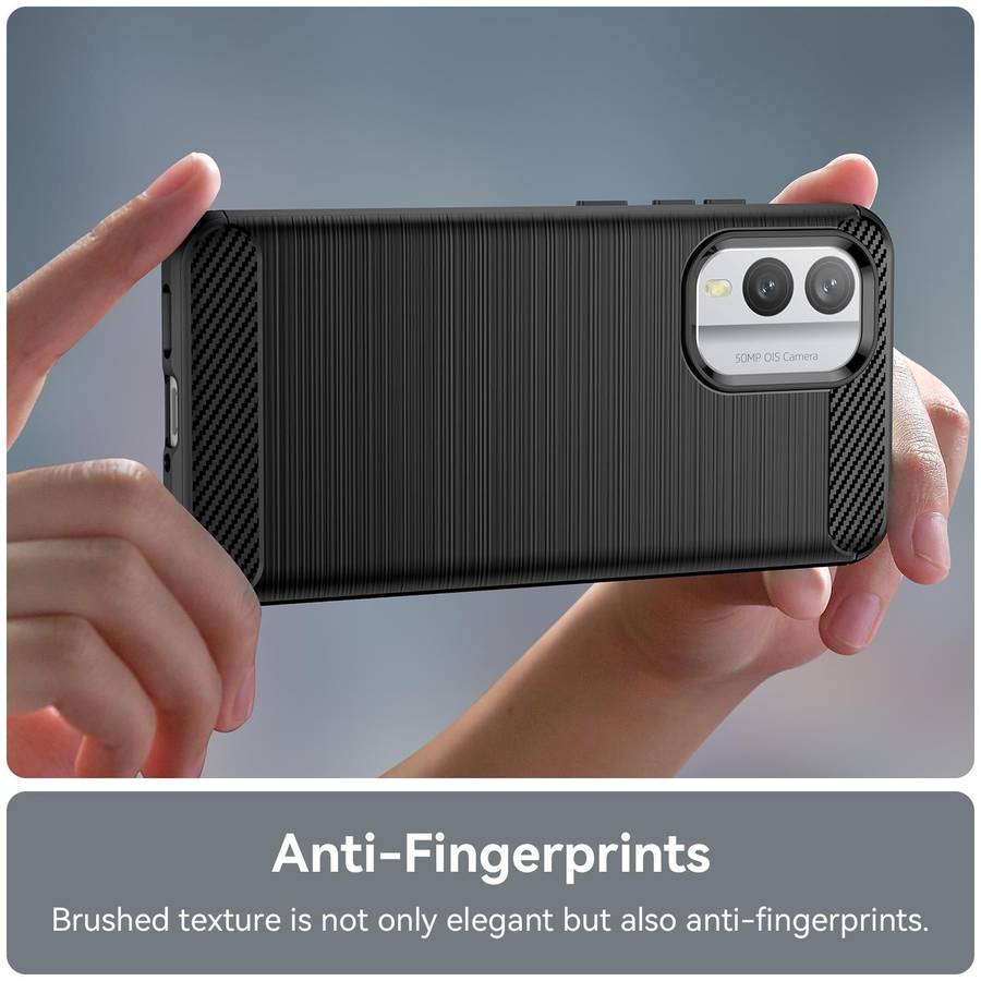 For Nokia X30 5G Brushed Texture Carbon Fiber TPU Phone Case(Black)