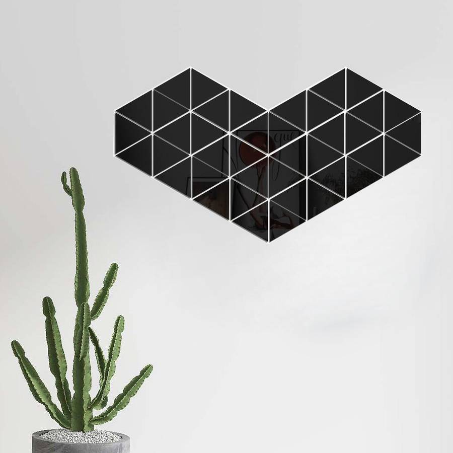 Ym300 16 PCS / Set Home Personal Wall Stickers DIY Acrylic Wall Decorative Mirror(Quartet Black)