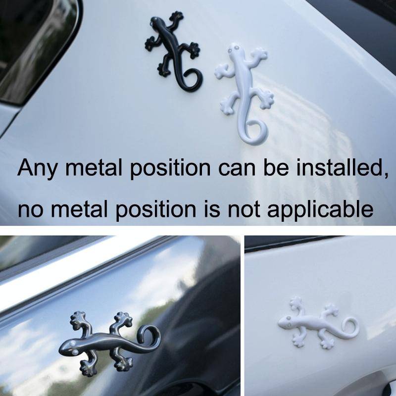 Anti-static Gecko 3D Stereo Car Sticker Decorative Stickers(White)