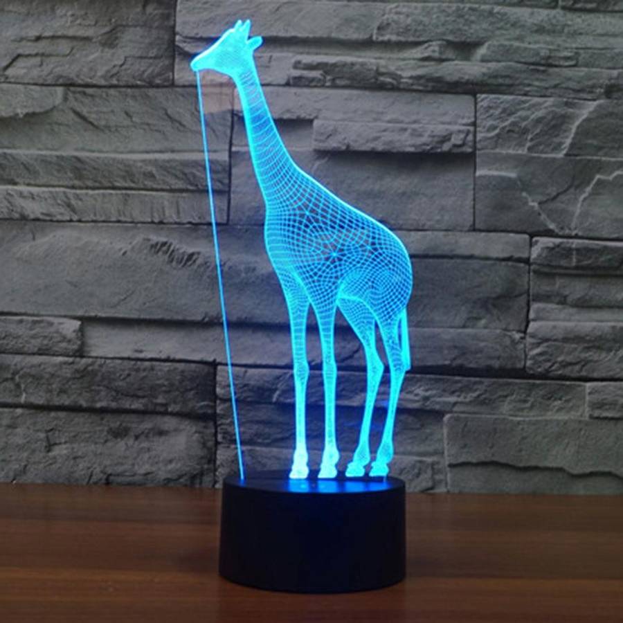 Giraffe Style 3D Touch Switch Control LED Light , 7 Color Discoloration Creative Visual Stereo La...