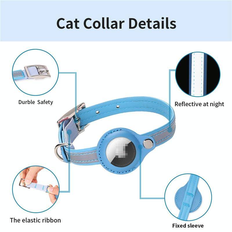 For Airtag Tracker Protective Cover Pet PU Collar, Specification: S(Purple)