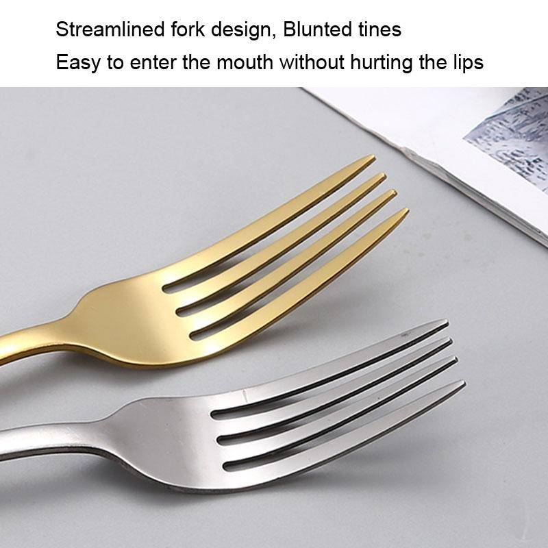 24pcs/set Boxed Stainless Steel Cutlery Knife, Fork and Spoon Cutlery Set, Specification: Gold