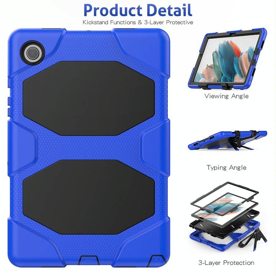 For Samsung Galaxy Tab A8 10.5 2021 X200 / X205 Colorful Silicon + PC Tablet Case(Blue)