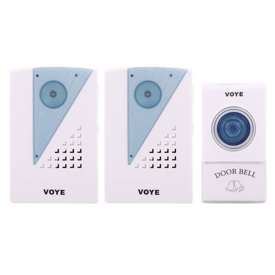 VOYE V001A2 Wireless Smart Music LED Home Doorbell with Dual Receiver, Remote Control Distance: 1...