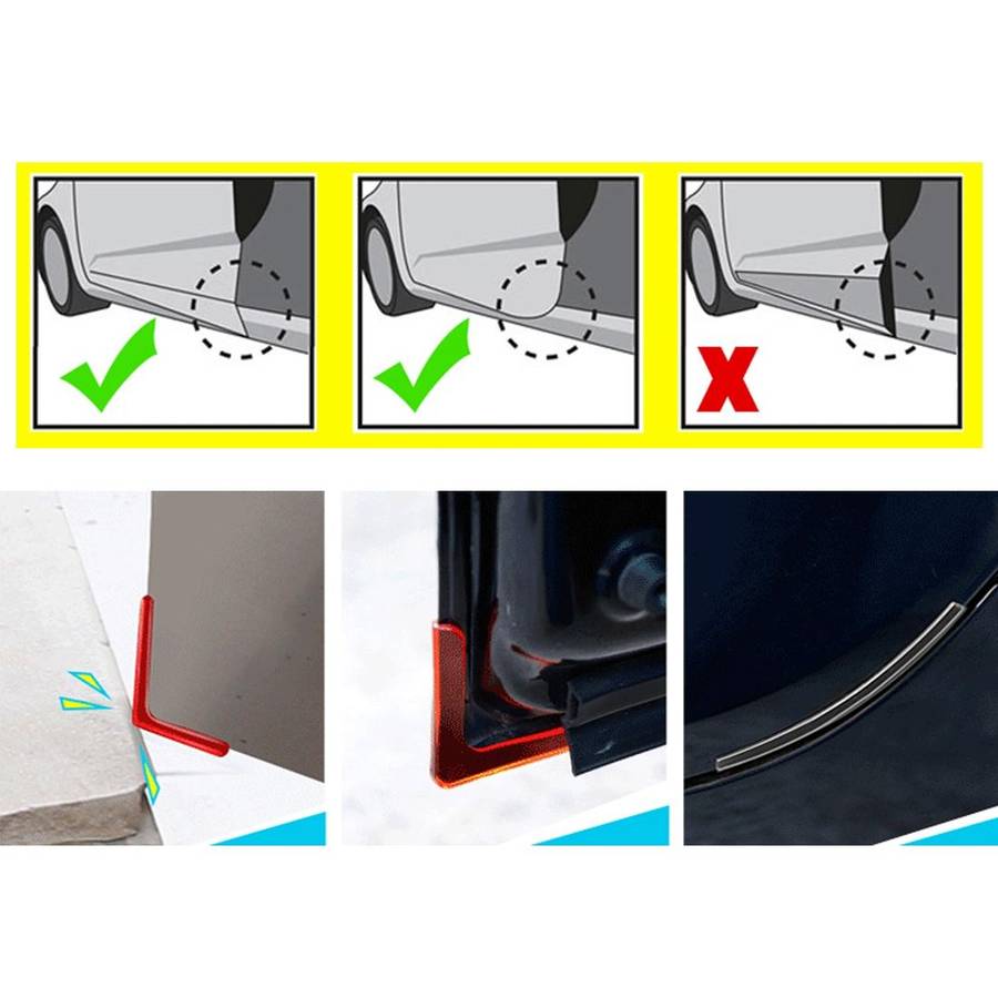 4 PCS/Set Universal Car Styling PVC Car Door Edge Anti Collision Sticker Door Anti-Rub Strips Car...