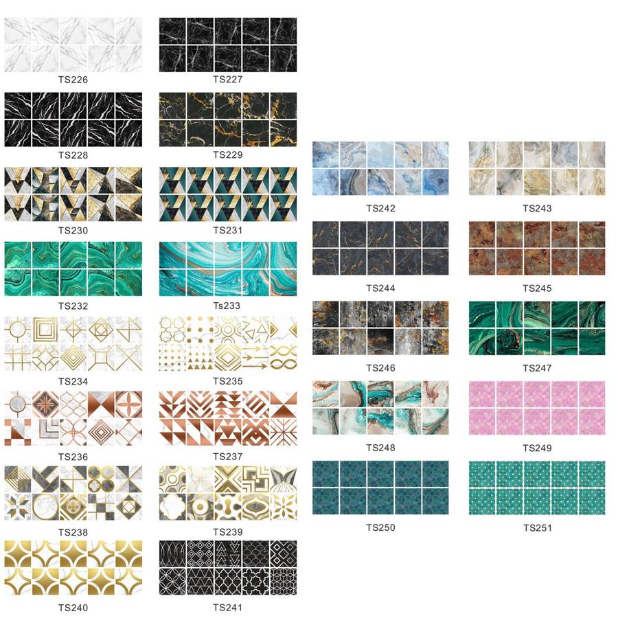 20 PCS 10cm PVC Crystal Covered Film Geometric Pattern Tile Wall Sticker(TS250)
