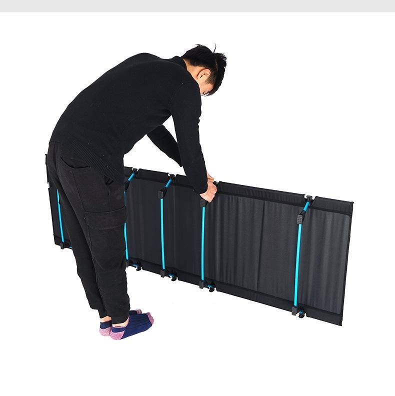 CLS Outdoor Lightweight Folding Bed Camping Simple Leisure Bed(Black)