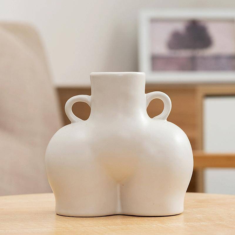 XQY-01 Home Ceramic Vase Decoration Crafts Ornaments Simulation Body Art Dried Flower Vase,Size: ...
