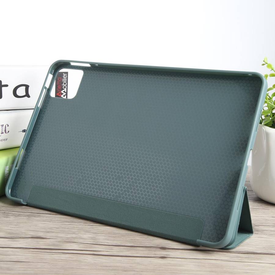 For Xiaomi Pad 6 / Pad 6 Pro Three-fold Holder Flip Tablet Leather Case(Dark Green)