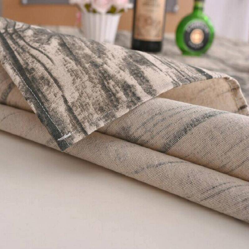 Imitation Bark Cotton Linen Tablecloth, Size:60x60cm(Wood Grain)
