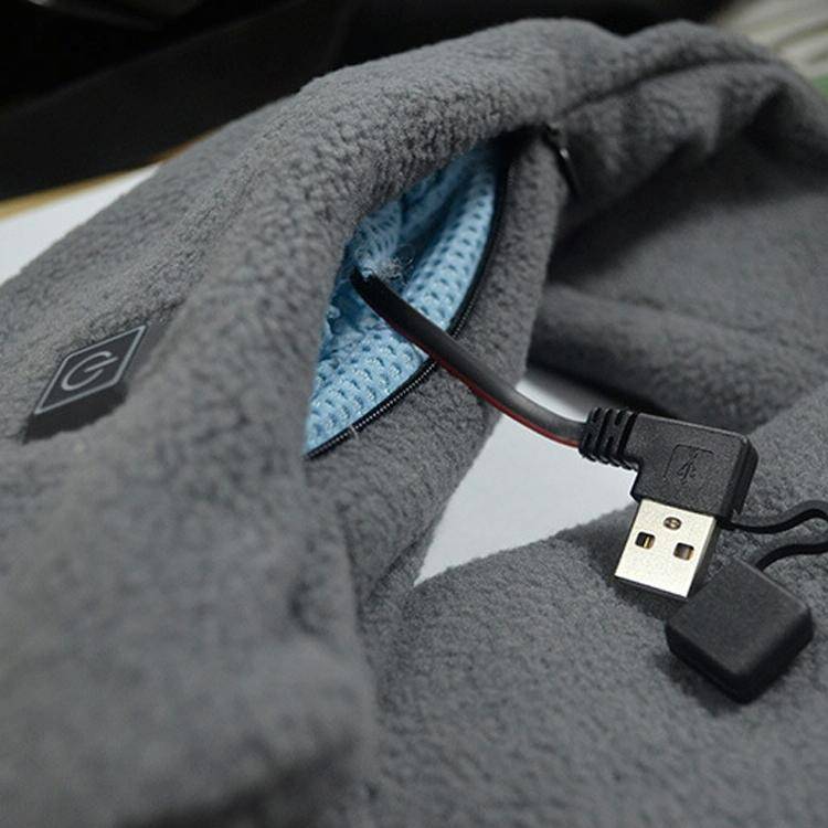 Heated Scarf Three Gear Adjustment Warm Fleece Cold Scarf(Black)